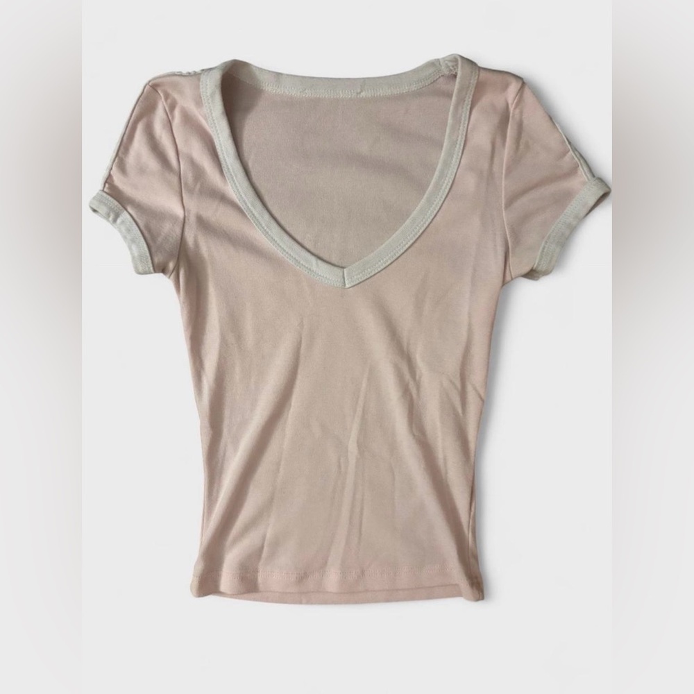 Size XS Baby Pink Est. PAC 1980 V-Neck T Shirt (Deadstock)